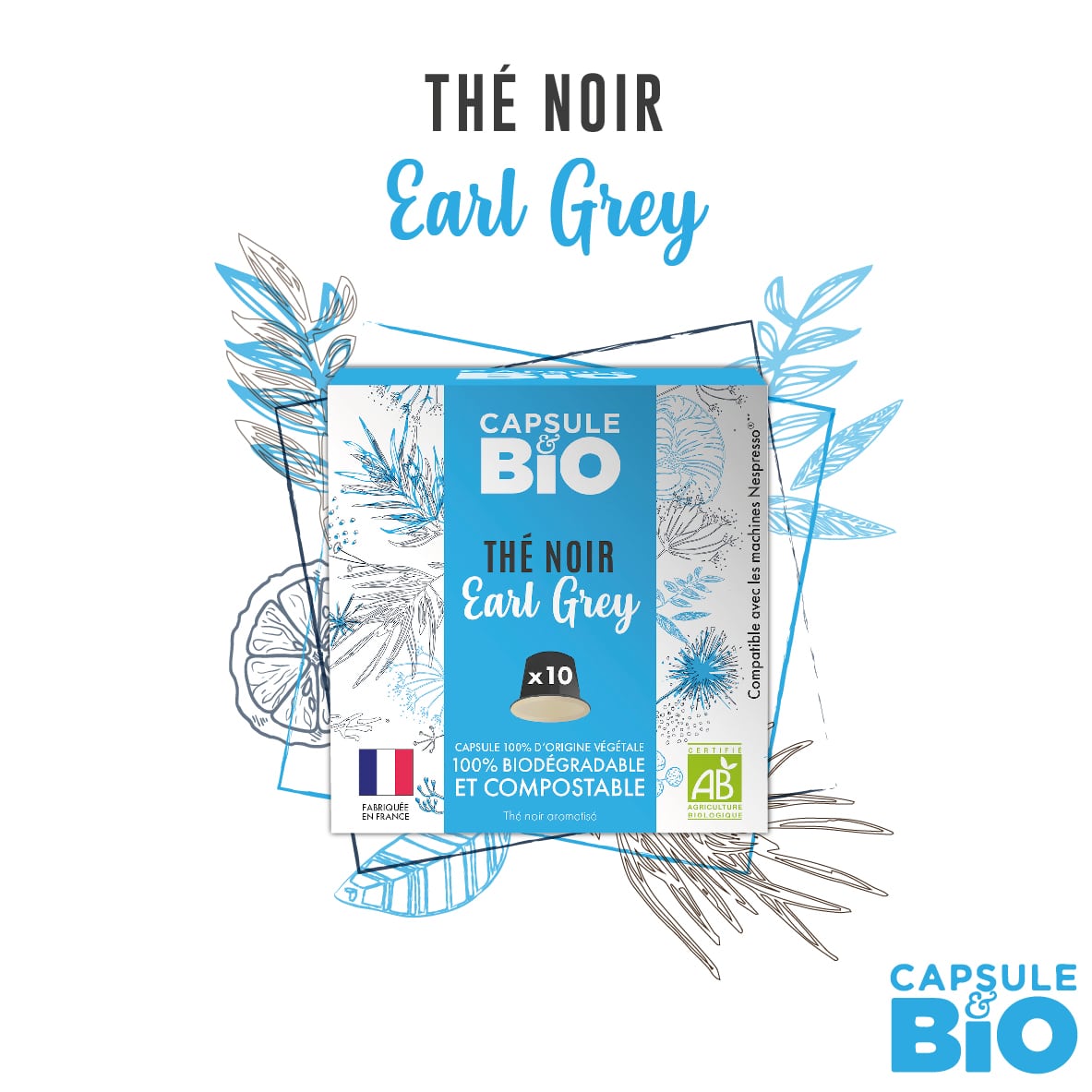 capsule thé noir earl grey bio bergamote compatible nespresso fabriquée en france