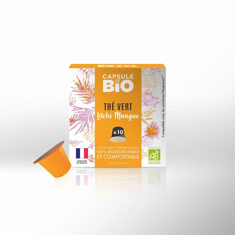 capsule thé vert Chine BIO litchi mangue