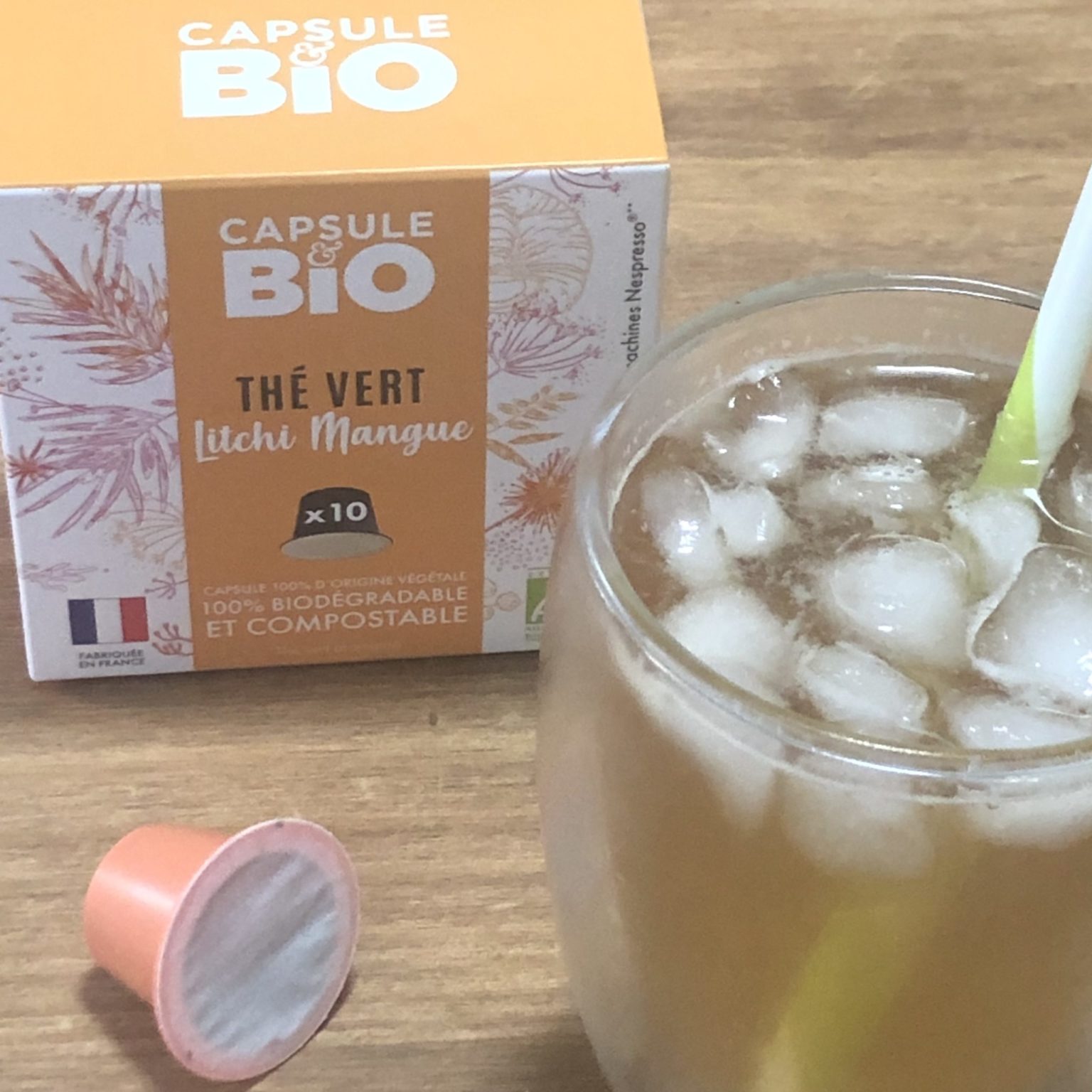 thé vert glacé litchi mangue