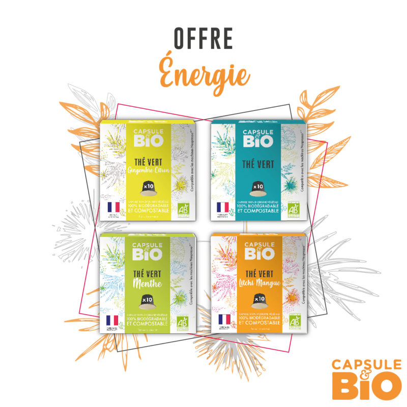 thés verts bio capsules compatibles nespresso