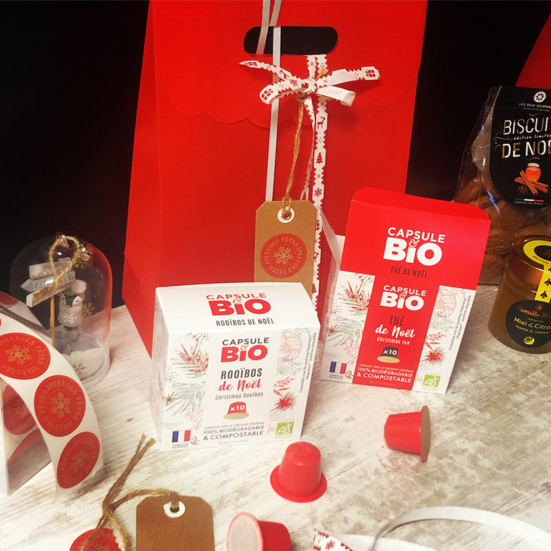idée originale cadeau noel, coffret noel, thé de noel bio, capsules compatibles nespresso