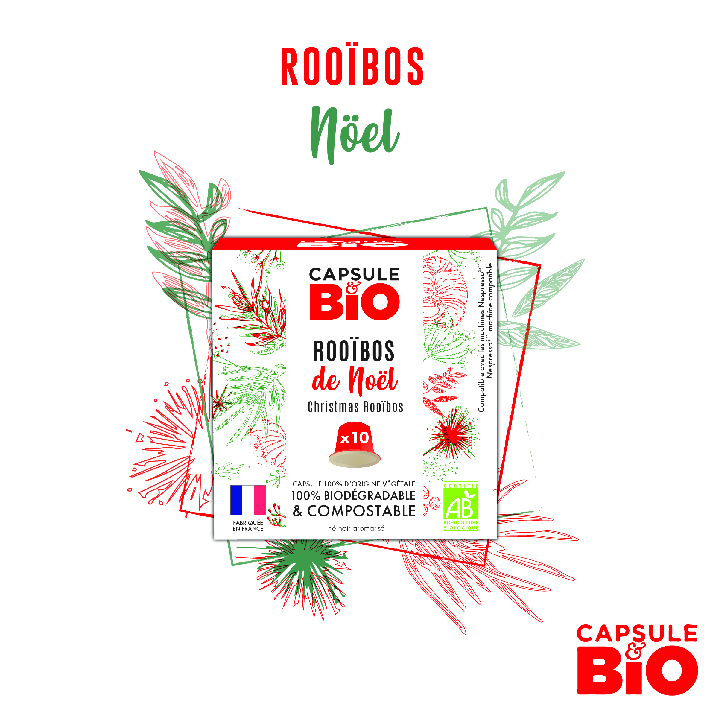 Coffret cadeau Noël : thé et rooibos bio Noël - Capsulebio