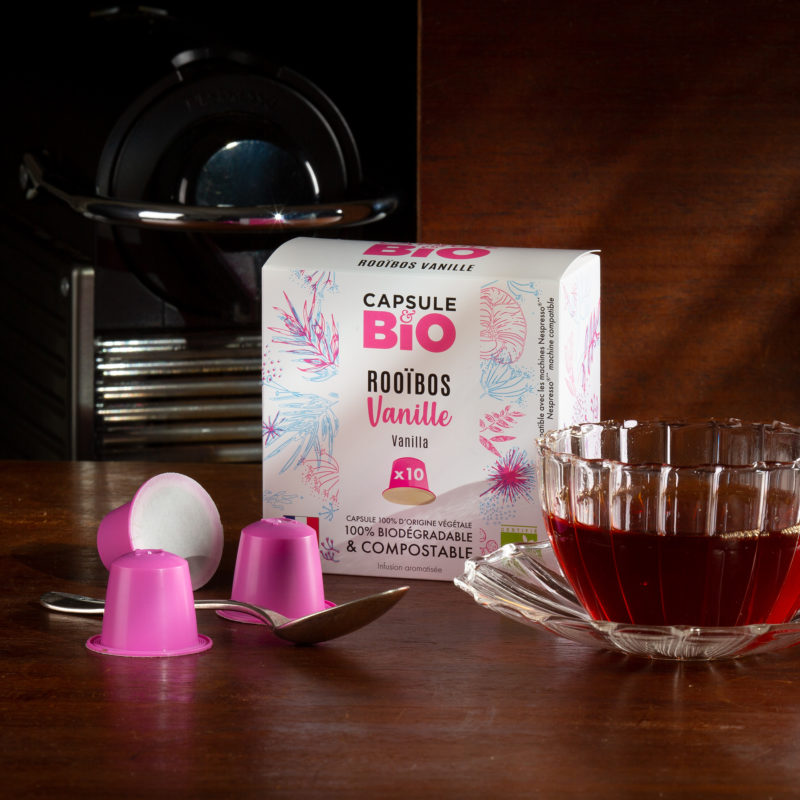 Capsule rooibos vanille bio par Capsulebio pour machines à café nespresso