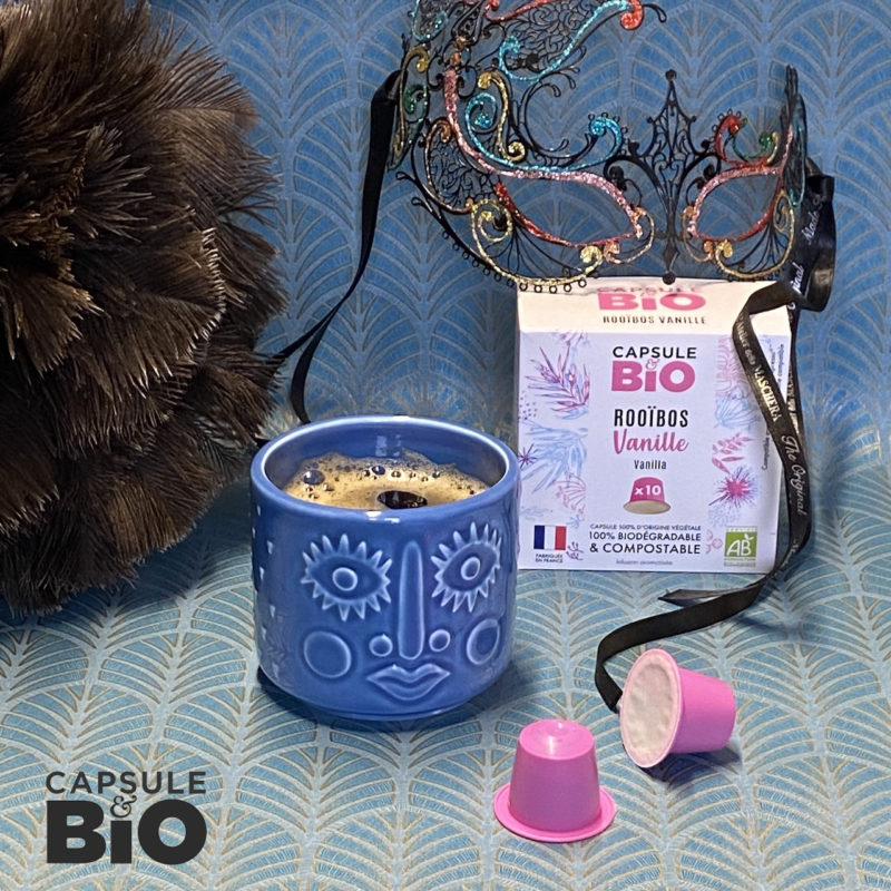 capsules rooibos bio vanille décor masque carnaval