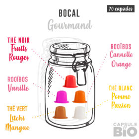 sélection Capsulebio bocal gourmand capsules thés et capsules rooibos bio sans emballage zéro dechet