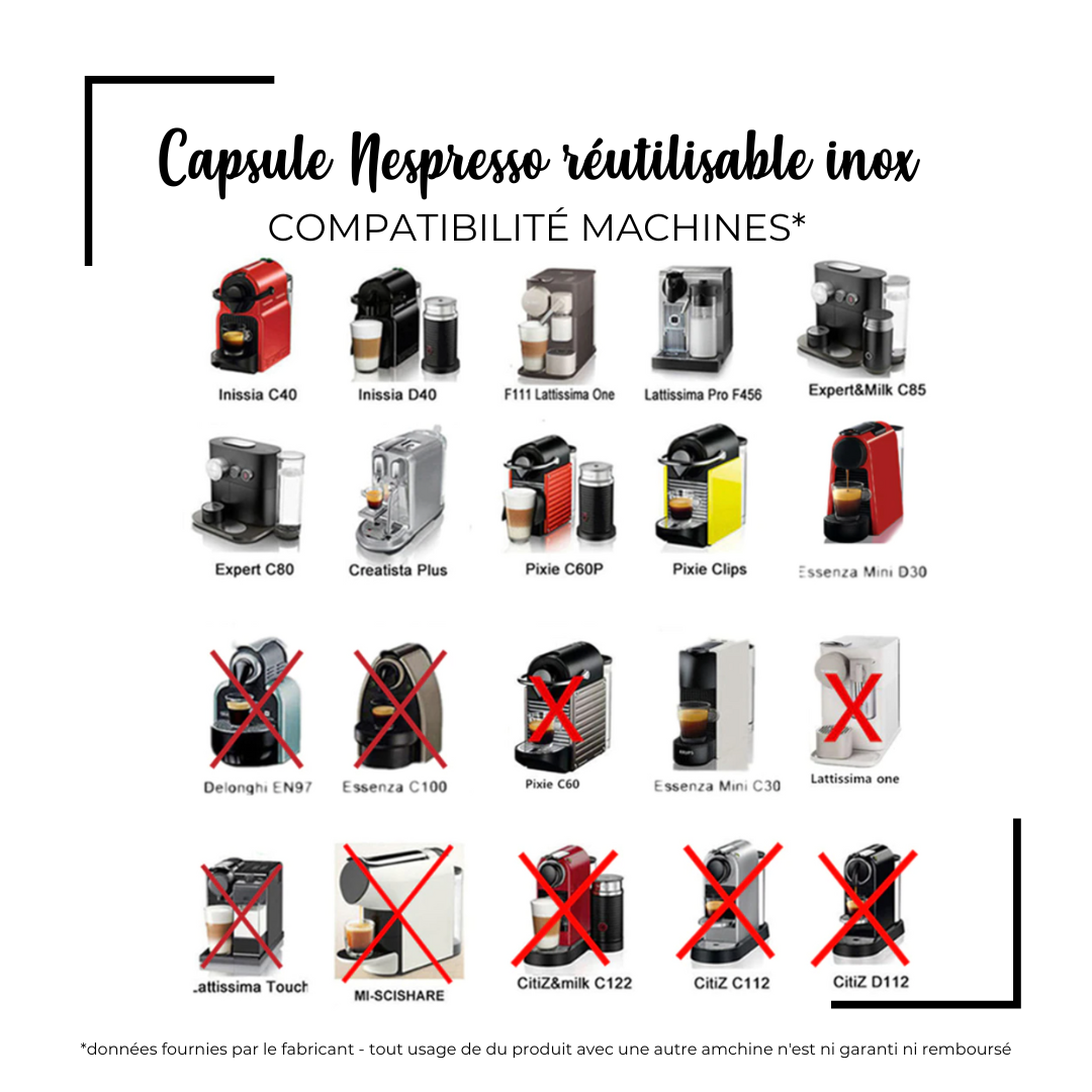Lot De 6 Capsules Réutilisables Pour Nespresso OriginalLine - Dosettes
