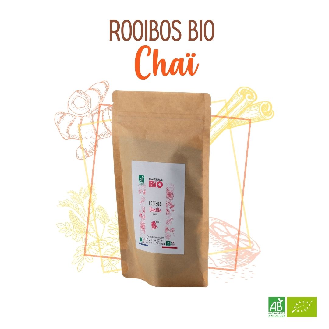 Capsul&bio - Rooibos chai bio en sachet vrac 125g.