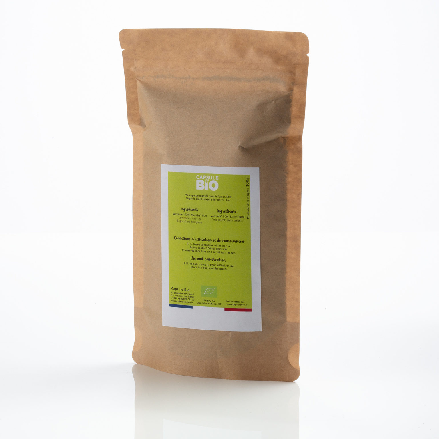 Capsulebio sachet infusion en vrac recette verveine menthe bio