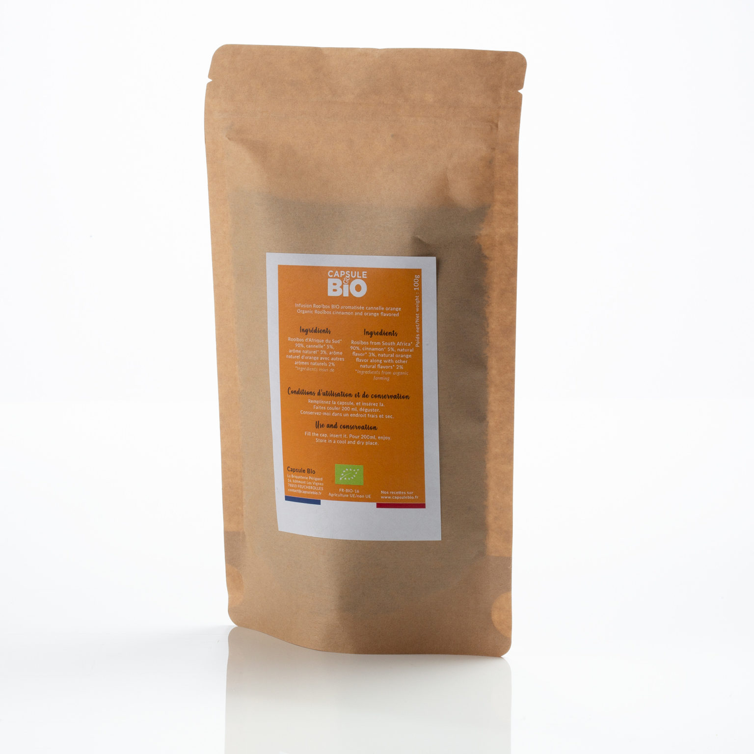 Capsulebio sachet infusion en vrac recette rooibos orange cannelle bio