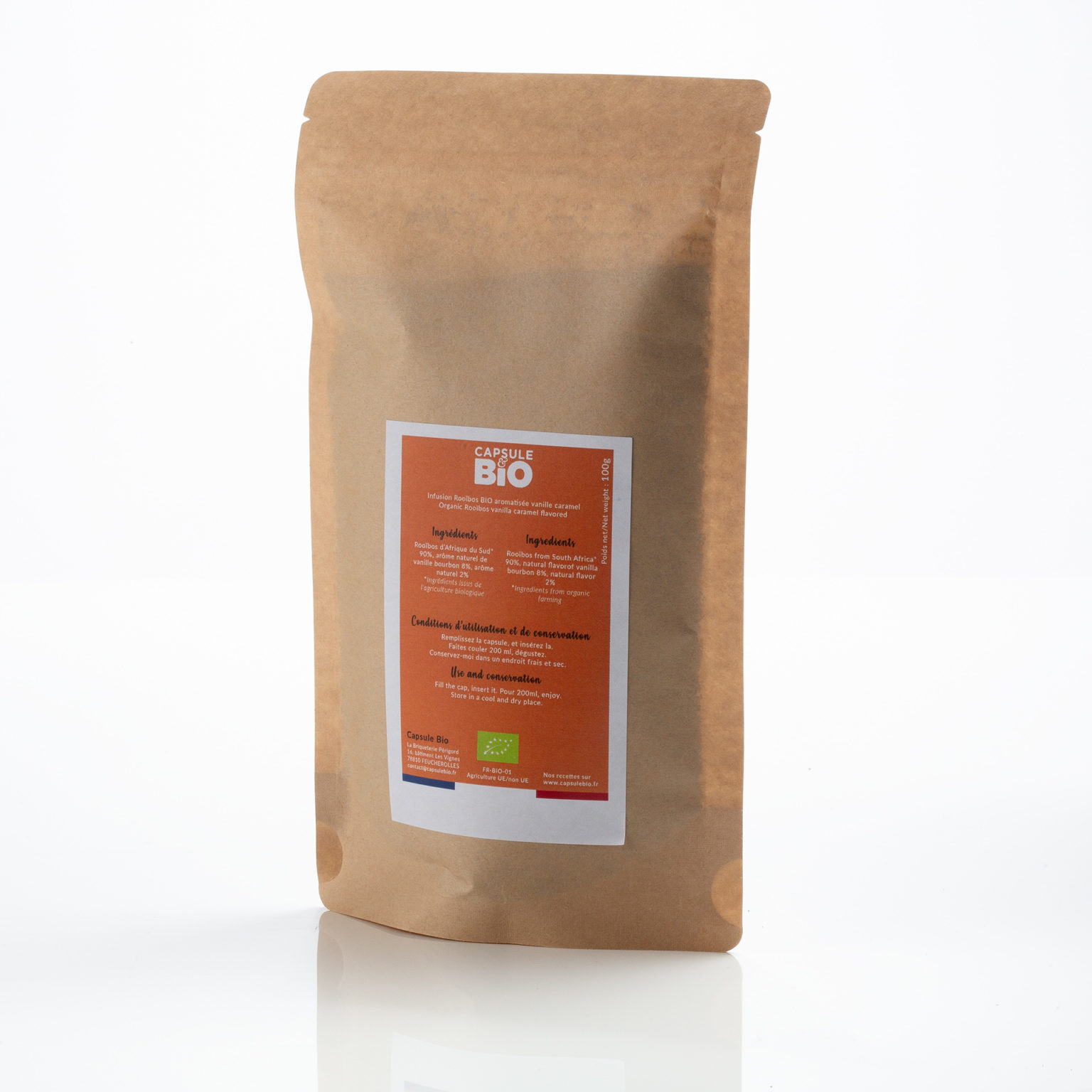 Capsulebio sachet infusion en vrac recette rooibos bio caramel