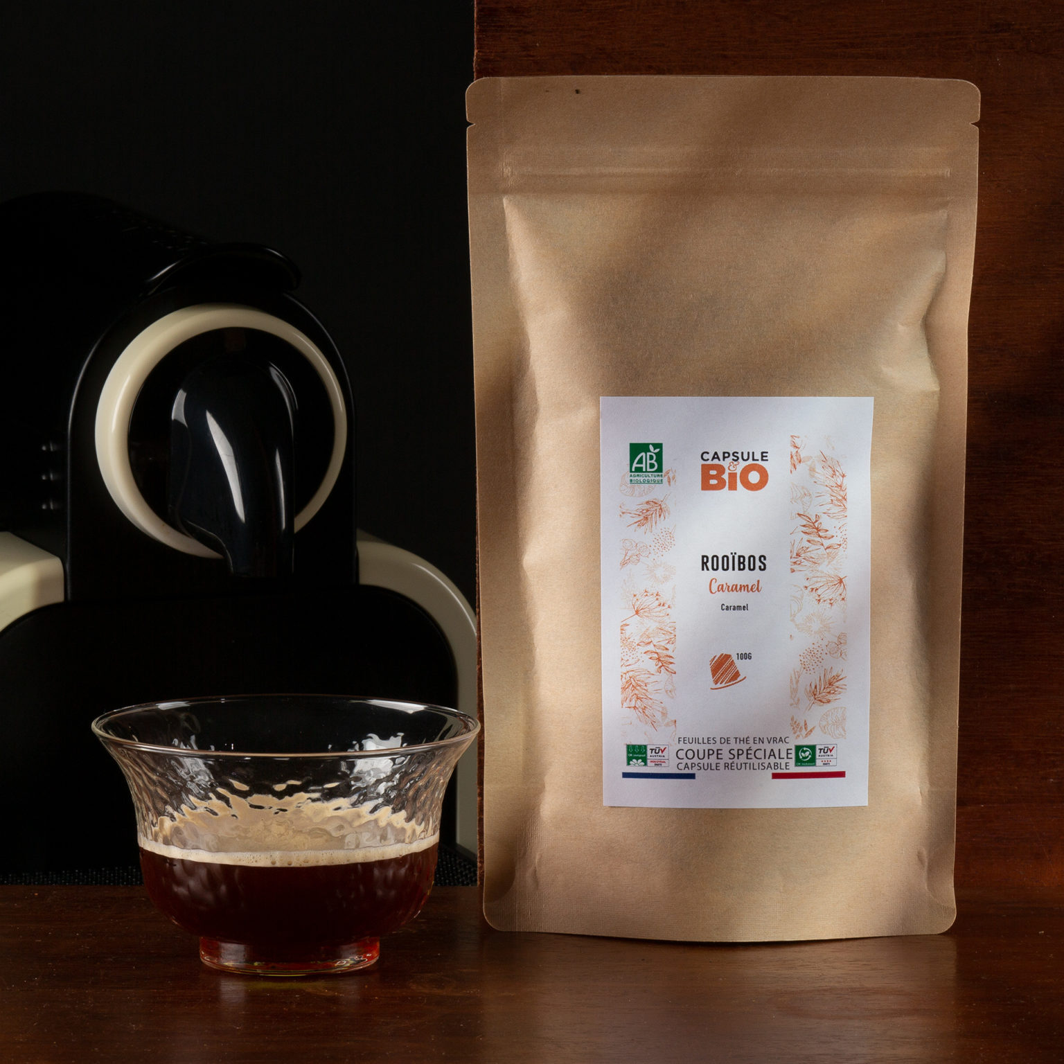 Capsulebio sachet infusion en vrac recette rooibos bio caramel