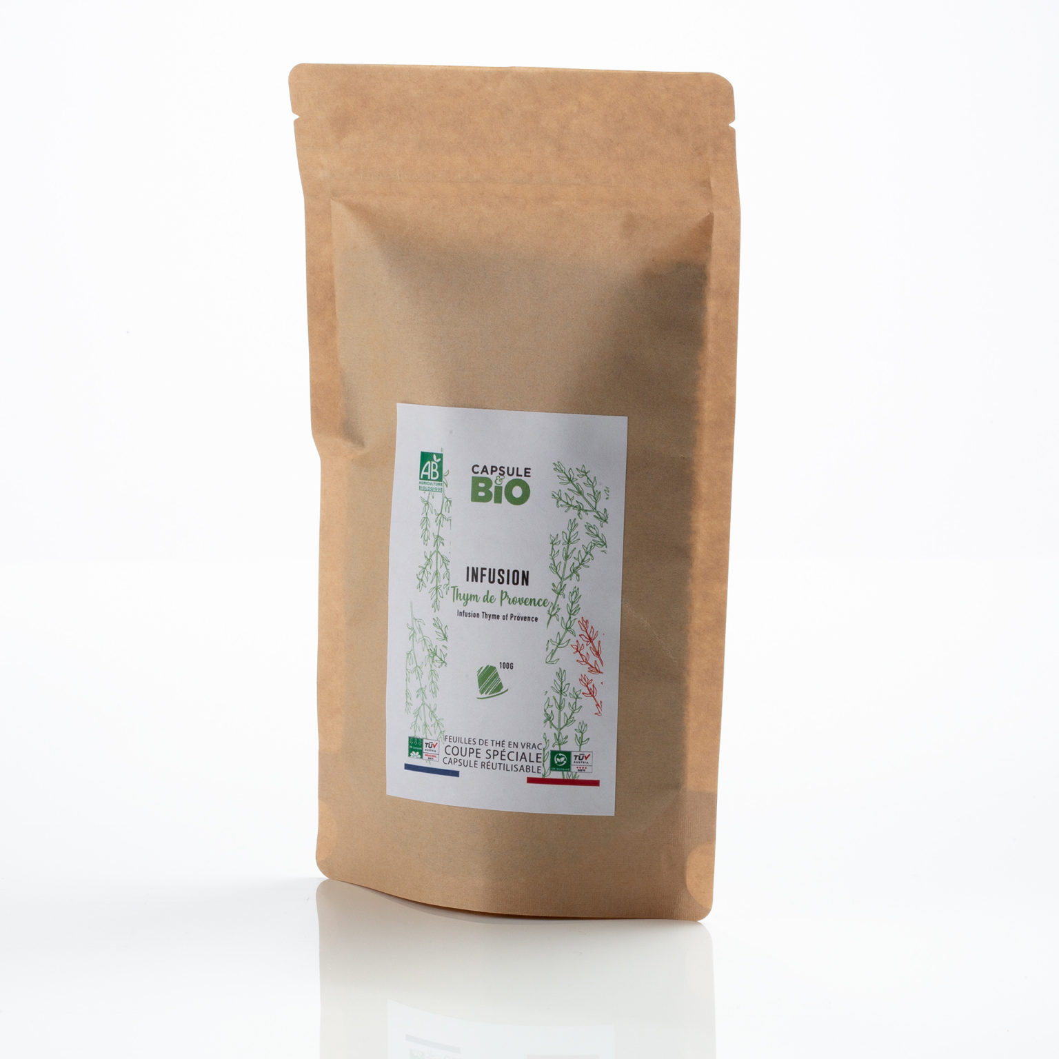 Capsulebio sachet infusion en vrac recette thym de Provence bio