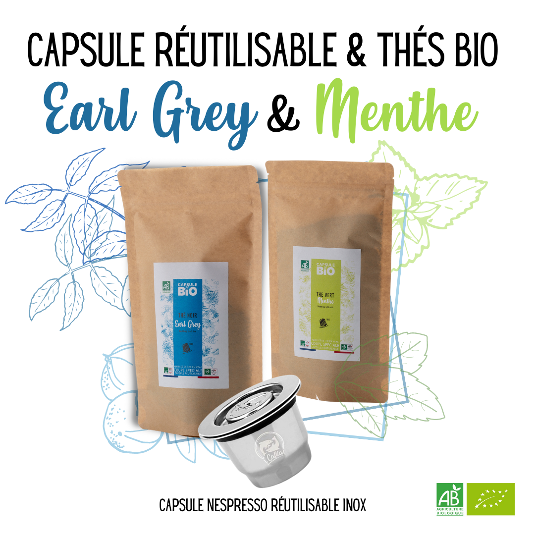 Capsulebio coffret capsule nespresso réutilisable et thés bio