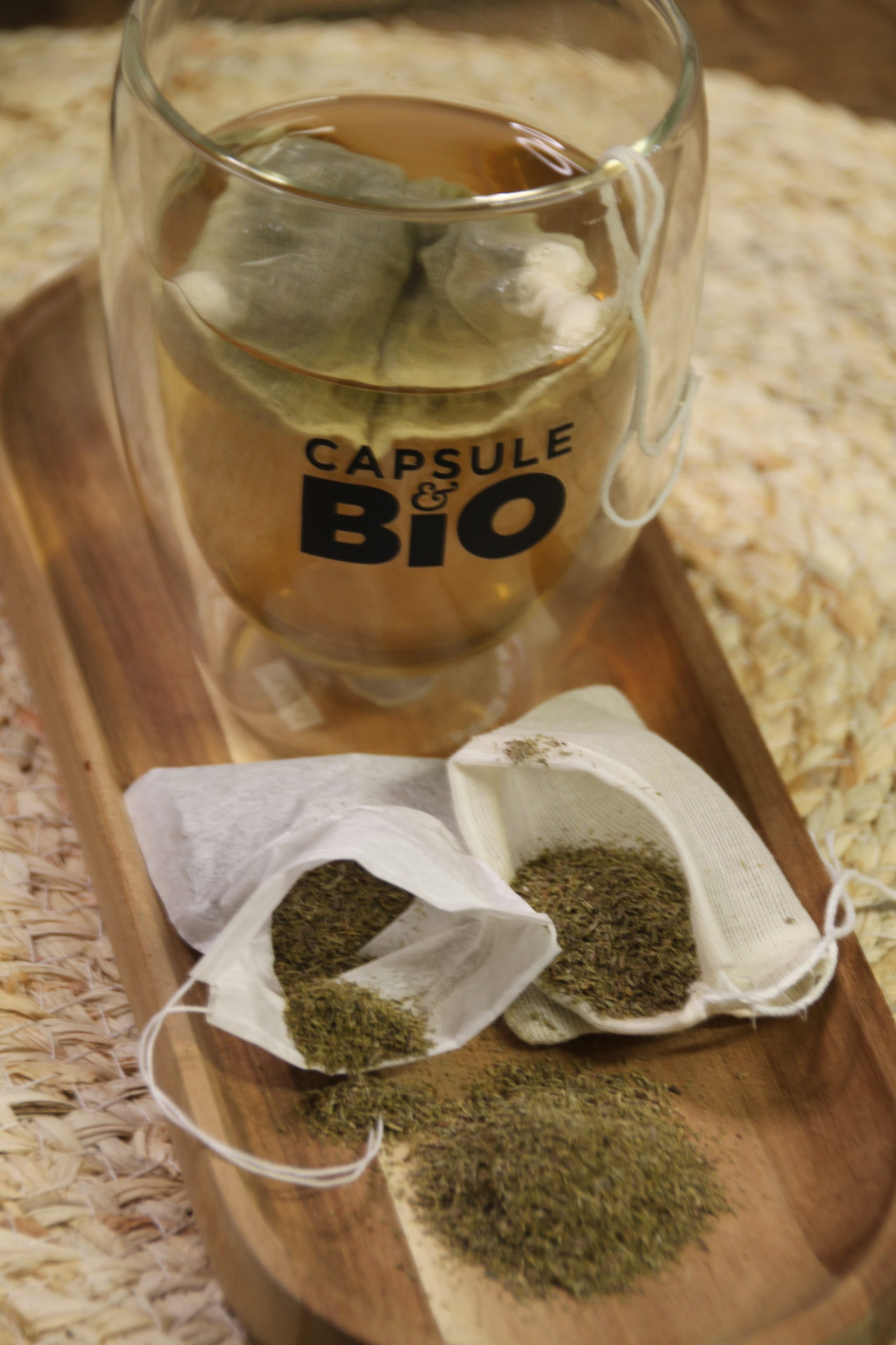 100 sachets de thé jetable en papier biodégradable