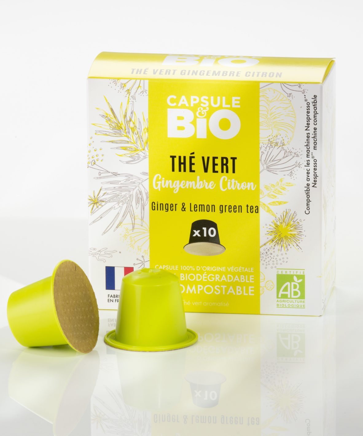 Thé vert Gingembre Citron Bio Monthébio 100 gr - La Compagnie des Bonnes  Bouteilles