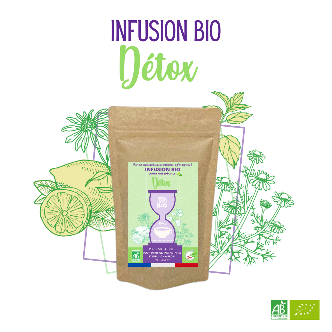 Infusion DÉTOX, feuilles en vrac bio - coupe fine spéciale