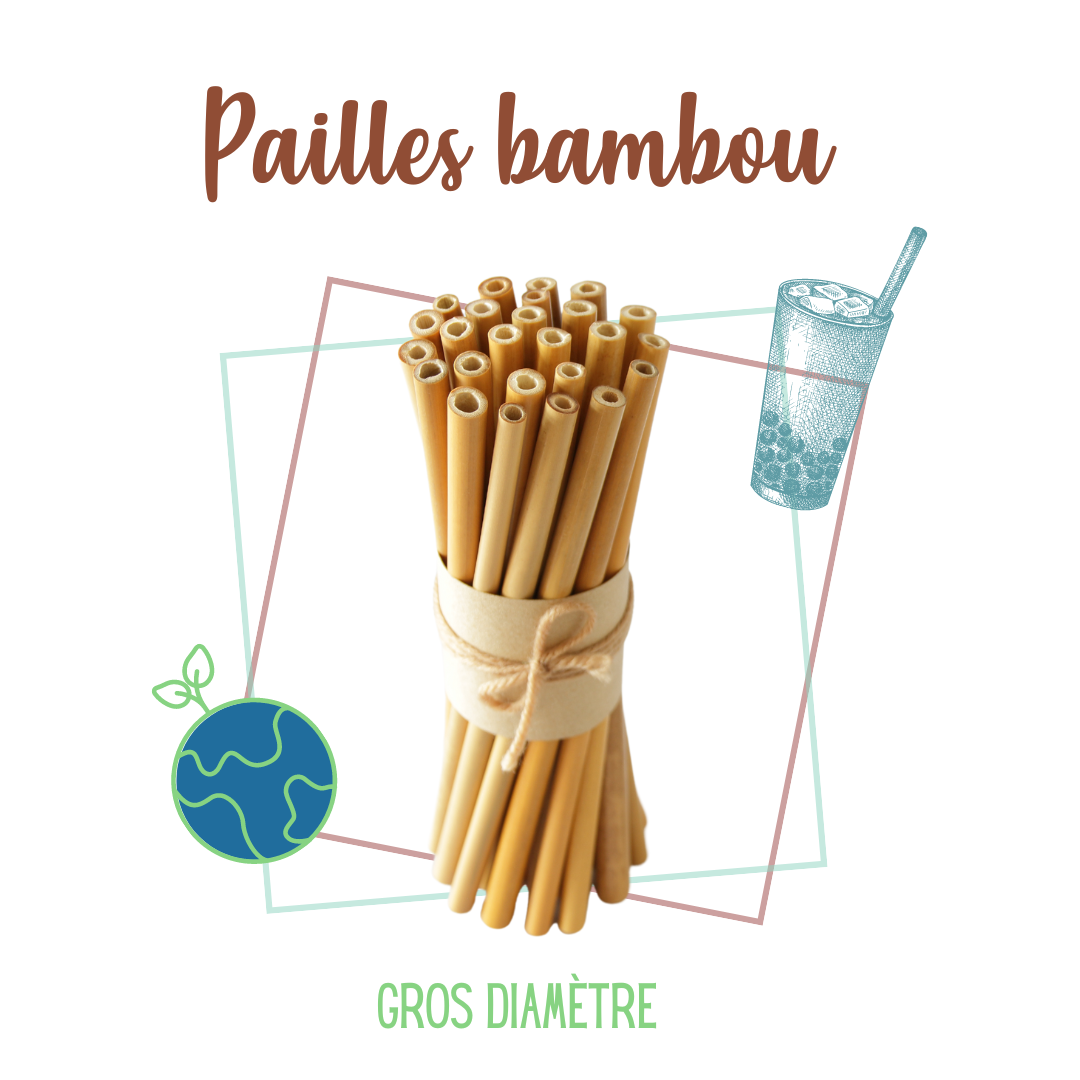 Paille en bambou reutilisable pour Bubble tea maison - par Capsulebio