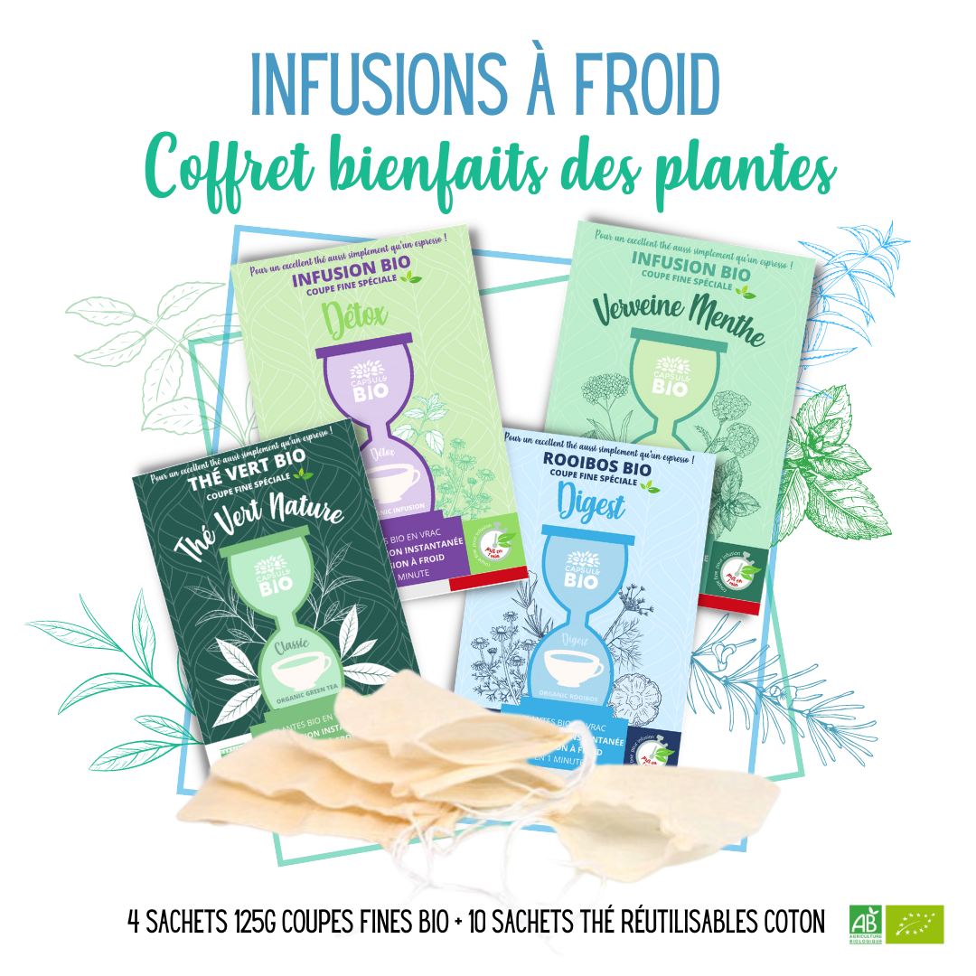 Coffret découverte des infusions à froid de Capsulebio