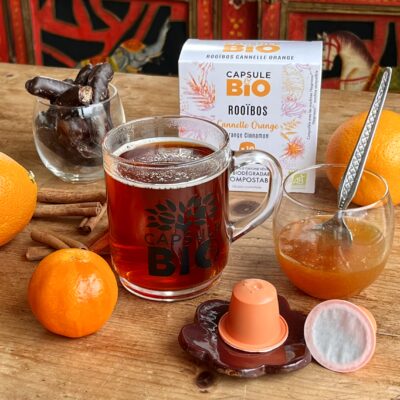 capsulebio_rooibos orange cannelle bio en capsules nespresso® compatibles homecompost