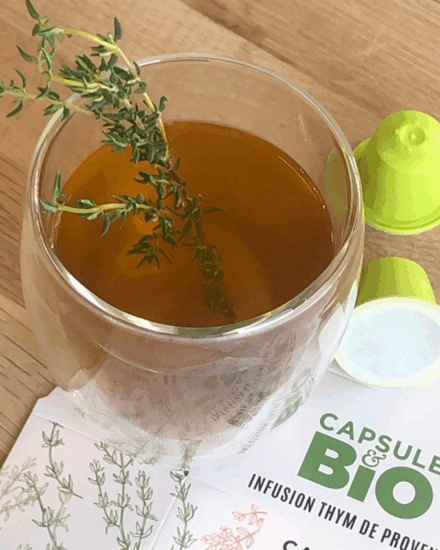 capsulebio_infusion bien-être hiver_infusion thym bio de Provence capsule nespresso® compatible